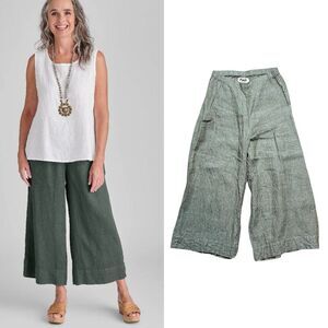 FLAX Vented Cuff Linen Pant Size Small